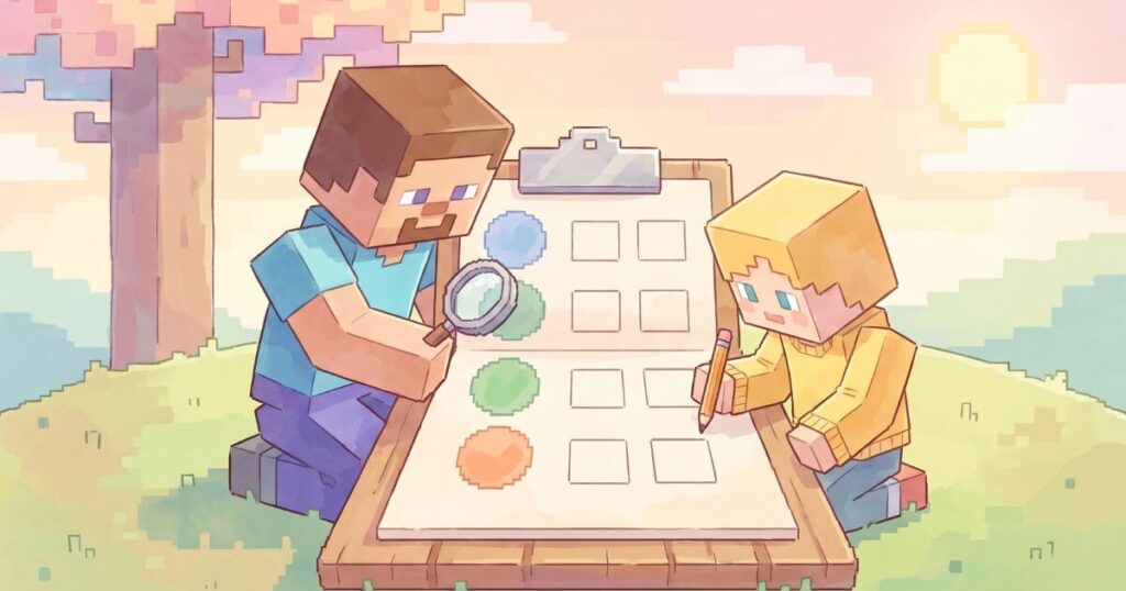 無料体験当日に確認したいポイントをチェックするイラスト