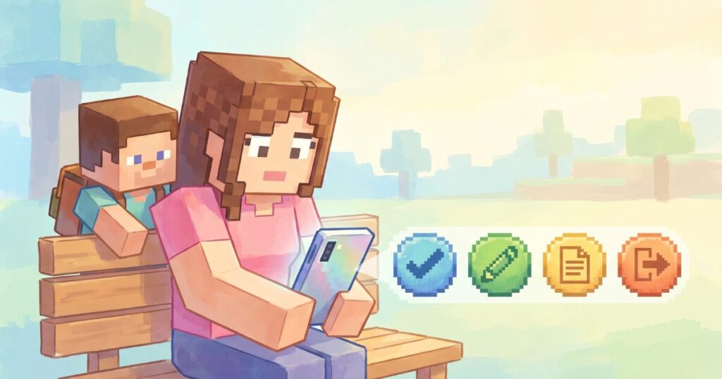 スマートフォンでITeens Labの無料体験を申し込む保護者のイラスト