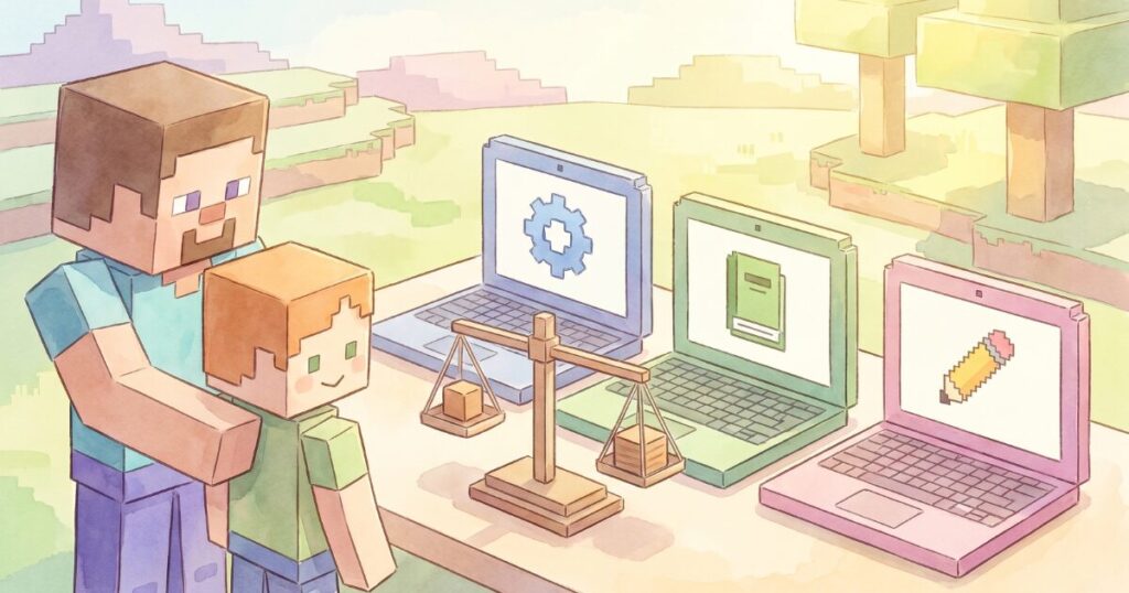 ITeens Labと他社オンラインプログラミング教室を比較するイラスト